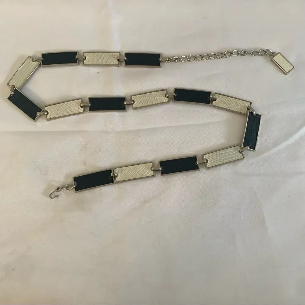 Etcetera Silver Chain Belt - L - EUC